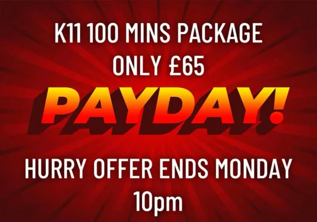 PAYDAY OFFER!
The latest K11 package 100 mins ONLY £65 (members £60) HURRY OFFER ONLY ON UNTIL MONDAY 10pm! #tanning #kingswinford #k11 #dreamtan